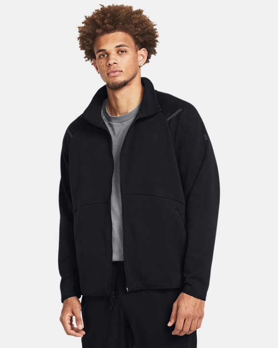 Men's UA Unstoppable Fleece Track Jacket, Black, pdpMainDesktop image number 0